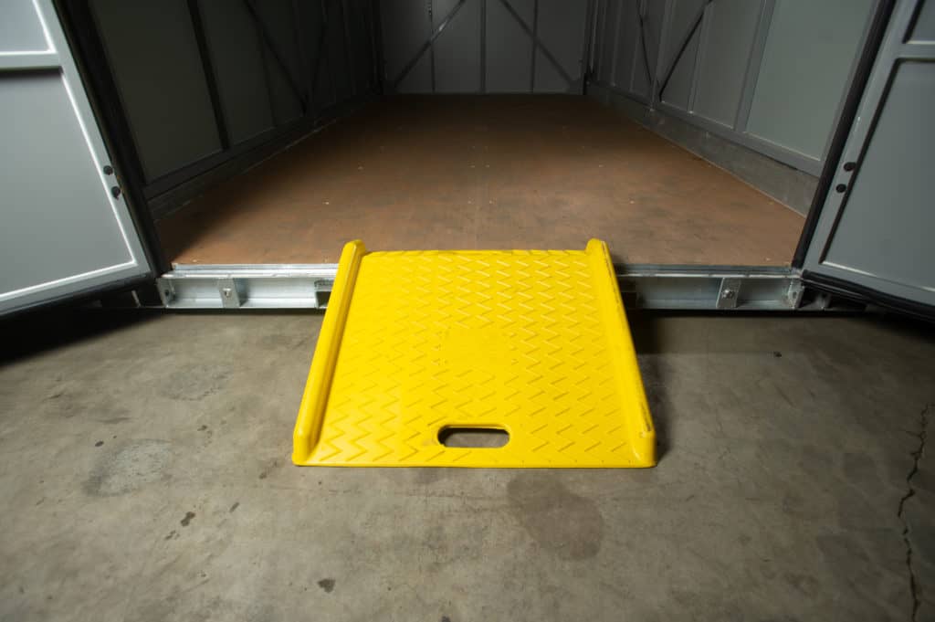 Yellow ramp into storage container