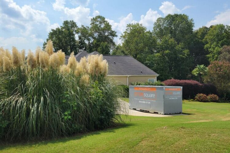 Mobile storage unit outside a home showing how mobile storage improves room flow.