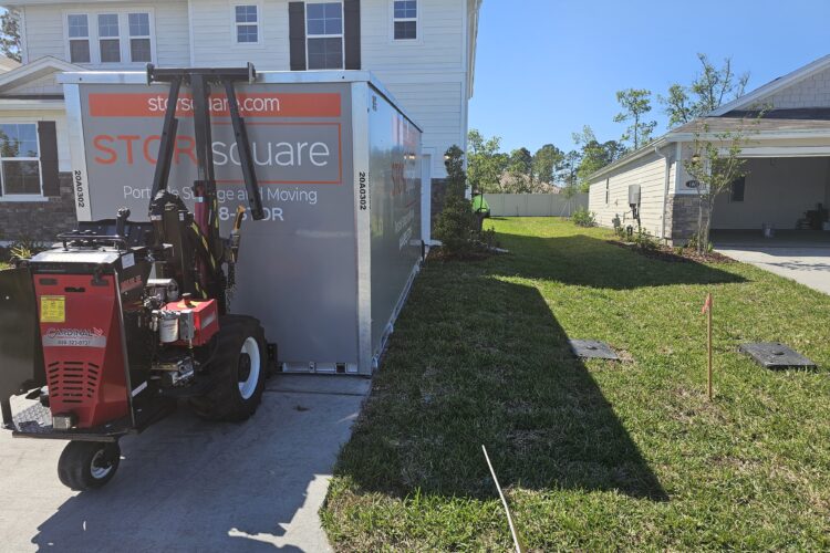 Portable storage solutions for restoration crews using an onsite container to secure contents during residential restoration work
