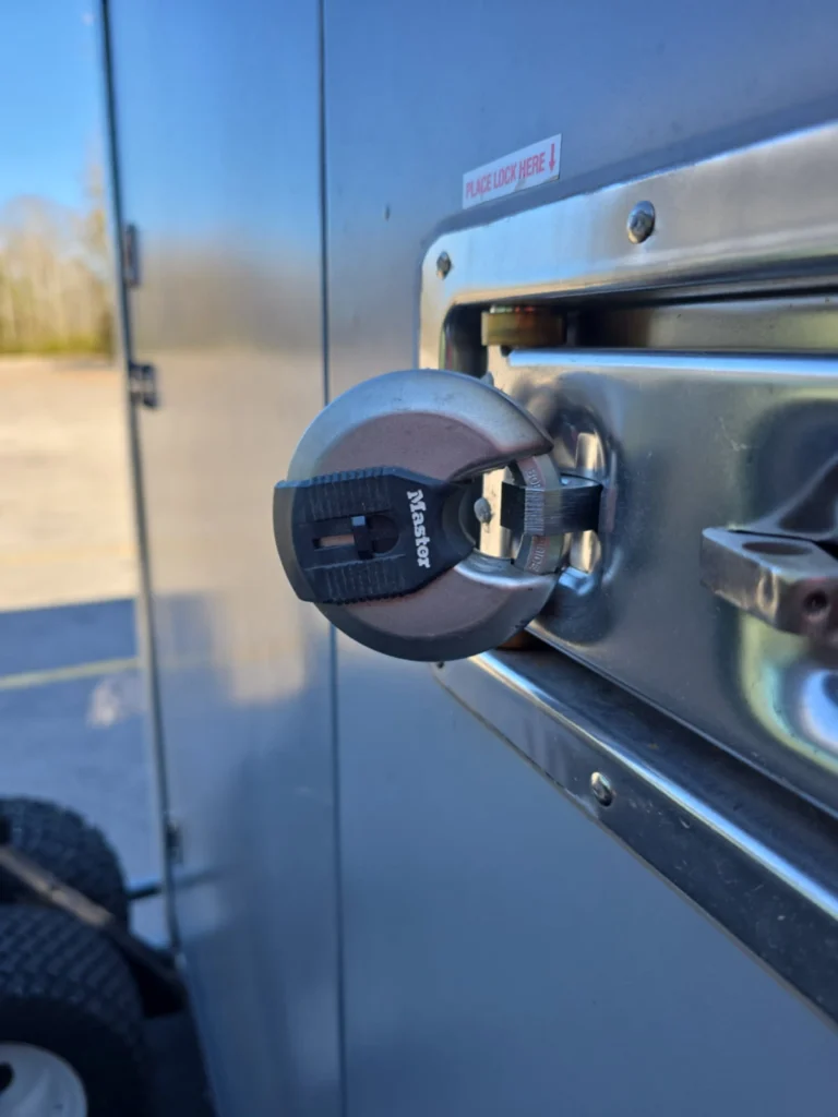 Secure lock on STORsquare portable storage container door