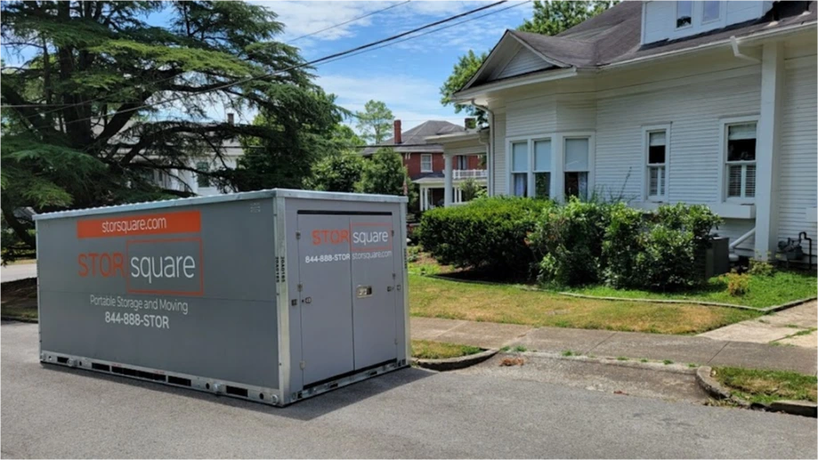 STORsquare storage container placed on a Winter Haven FL residential street in front of a home.