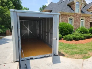 Outdoor storage using containers helps homeowners organize yard tools, seasonal items, and outdoor equipment in one protected space