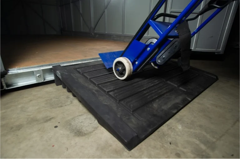 Loading ramp inside a STORsquare portable storage container for easier moving, loading, and temporary storage in College Park, GA.