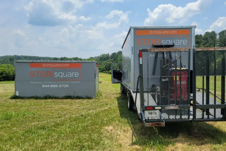 On-site storage solutions for retail with a STORsquare container delivered for overflow inventory and business storage
