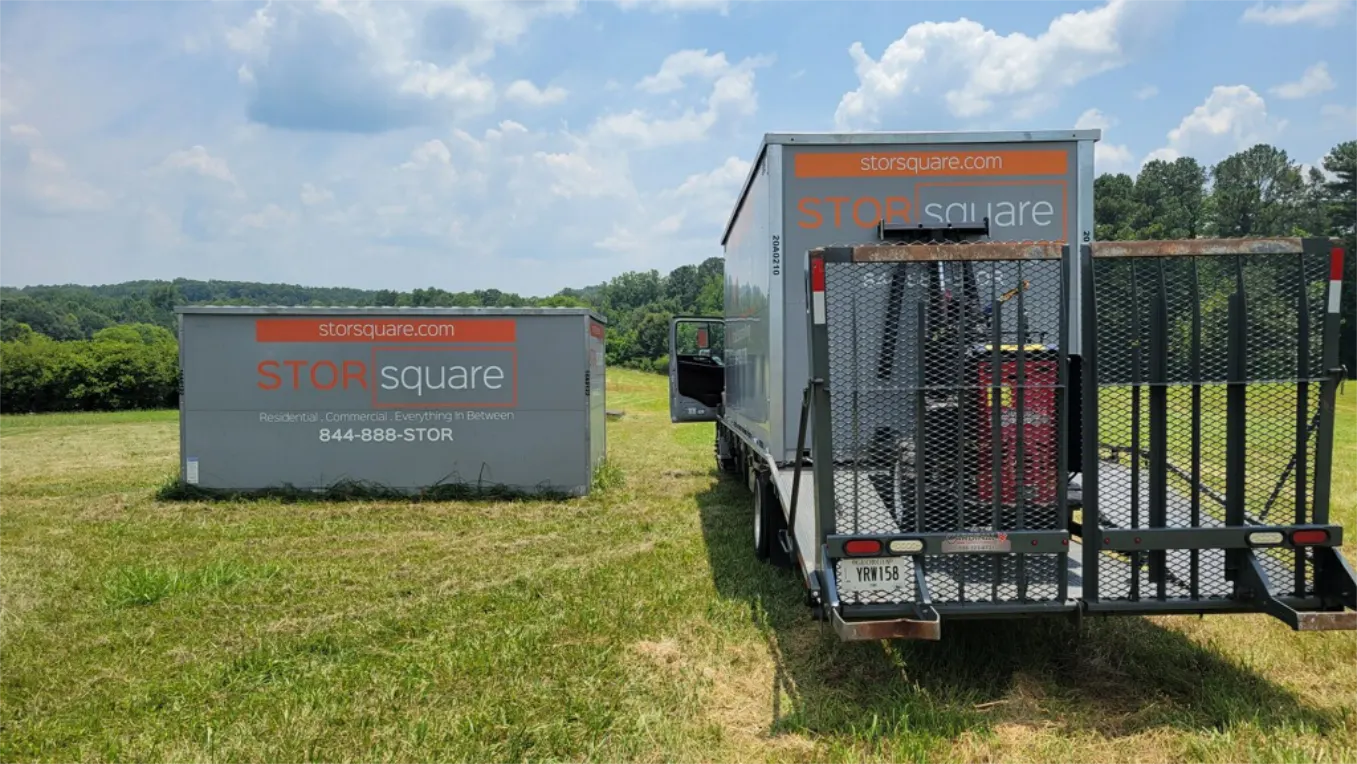 On-site storage solutions for retail with a STORsquare container delivered for overflow inventory and business storage