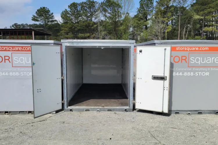 Portable storage containers provide temporary space for furniture, moving boxes, and seasonal belongings.